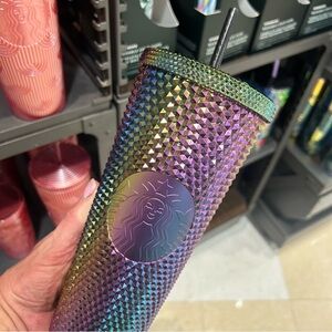 Starbucks Oil Slick Studded Cup Rainbow Iridescent Tumbler Venti New 2023 US